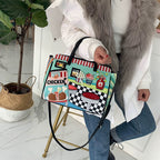 Chrome Heart Leather Bag Heavy Industry Handmade Embroidered Bag Shoulder Crossbody Bag