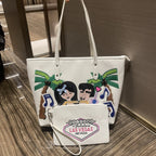 Chrome Heart Leather Bag Embroidered Shoulder Bag Tote Bag