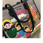 Chrome Heart Leather Bag Splicing Embroidered Tote Bag