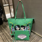 Chrome Heart Leather Bag Embroidered Shoulder Bag Tote Bag