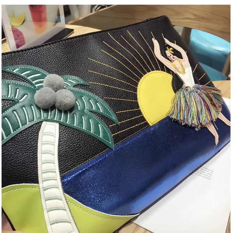 Chrome Heart Leather Bag Shoulder Crossbody Chain Bag